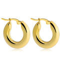 SC Hot Selling European Creative Gold Plated Circle Earrings Stainless Steel Round Bold Hoop Earring for Women