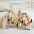 Wholesale Japanese Women's Embroidery Shopping Bag Foldable Waterproof Nylon Eco Tote Shoulder Bag