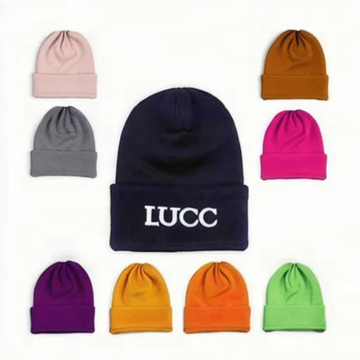 Custom 100% Acrylic Jacquard Logo Beanie Hat Knitted Winter Hat with Plaid Pattern for Beach Business & Travel