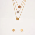 18K Gold Color Disc Pendant 2 Earrings Set 304 Stainless Steel Classic Style Classic Fashion Layered Chain Necklaces