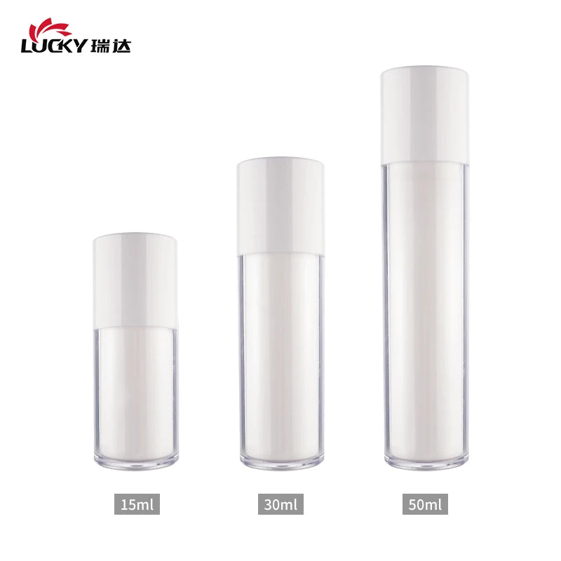 Customized 15ml Air Pump Bottle Mini Travel 30ml 50ml Round Eye Cream Essence Cream Airless Lotion Bottle for Skin Care