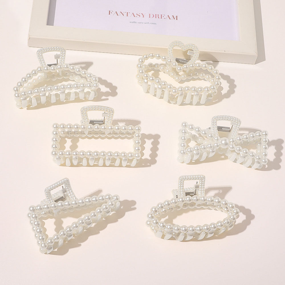 Sewingman B0346C Retro Style Manufacturer Plastic Pearl Hair Claws Clips for Women