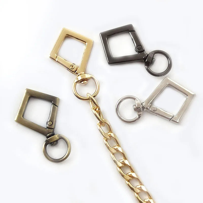 Deepeel DM027 11mm Bag Strap Spring Hooks Buckles Dog Collar Swivel Clasp Keyring Webbing Connection Buckle Square Snap Hook