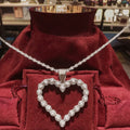 Classical Fashion Jewelry Sterling Silver Rhodium Plated Zircon Heart Shape Love Charm Pendant-Gift