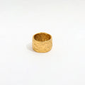 High End 18K Plain Gold Irregular Crater Surface Stylish Rings Stainless Steel Trendy Simple Gold Plated Jewelry