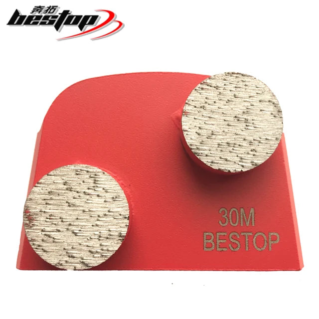 Premium Quality Bestop BT-DFGP 25x12mm High Hardness Lavina Diamond Concrete Grinding Plate Double Buttons Flat Plug Grit