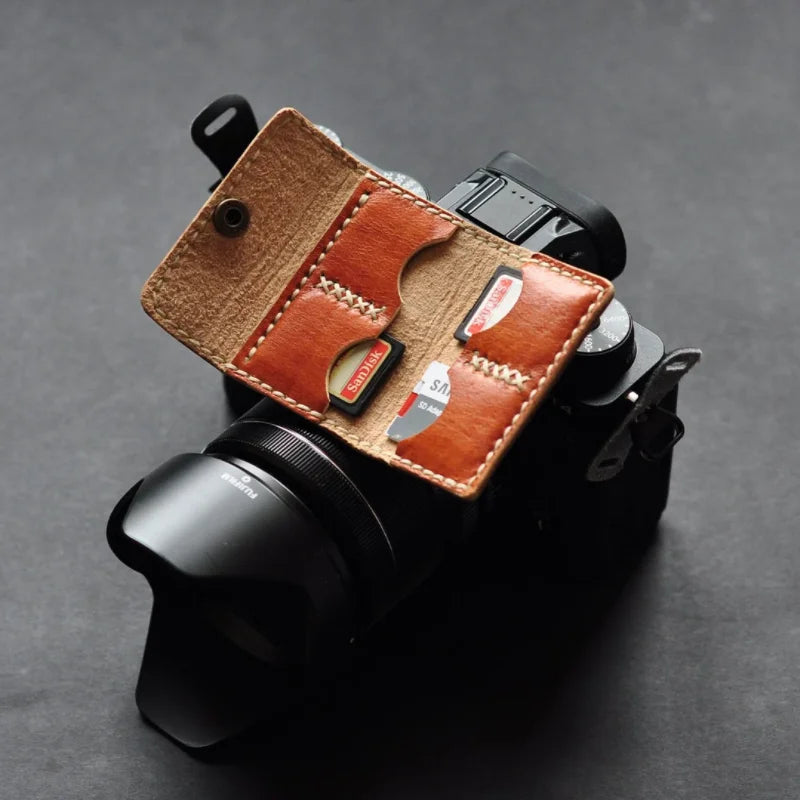 Ready to Ship Leather SD Card Holder Portable SD Card Case Mini Camera Bags