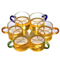Small Borosilicate Glass Espresso Cups with Handle 120ml/4oz Lead Free BPA Free for Coffee Tea Water Juice