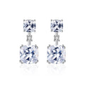 Fine Jewelry 925 Sterling Silver Square Shape Gemstone stud Earrings for Women