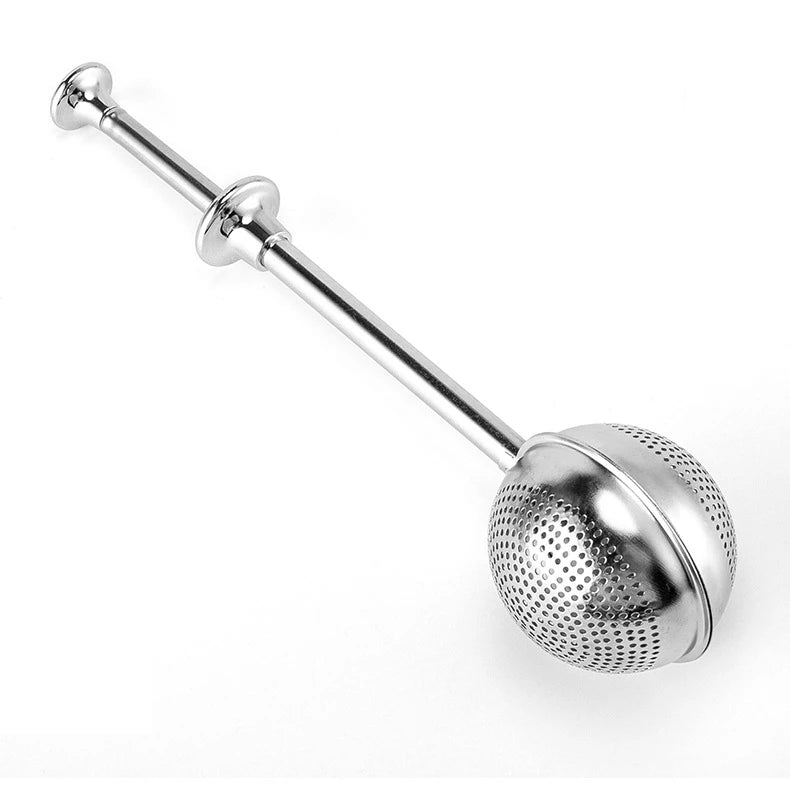 Hot Sale 304 Stainless Steel Tea Infuser with Push Handle Metal Tea Diffuser