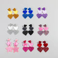 Hot Selling Ins Pop Jewelry Colorful Glitter Lover Pendant Wobbly Heart Laser Cut Acrylic Earrings Women Valentine's Day Gifts
