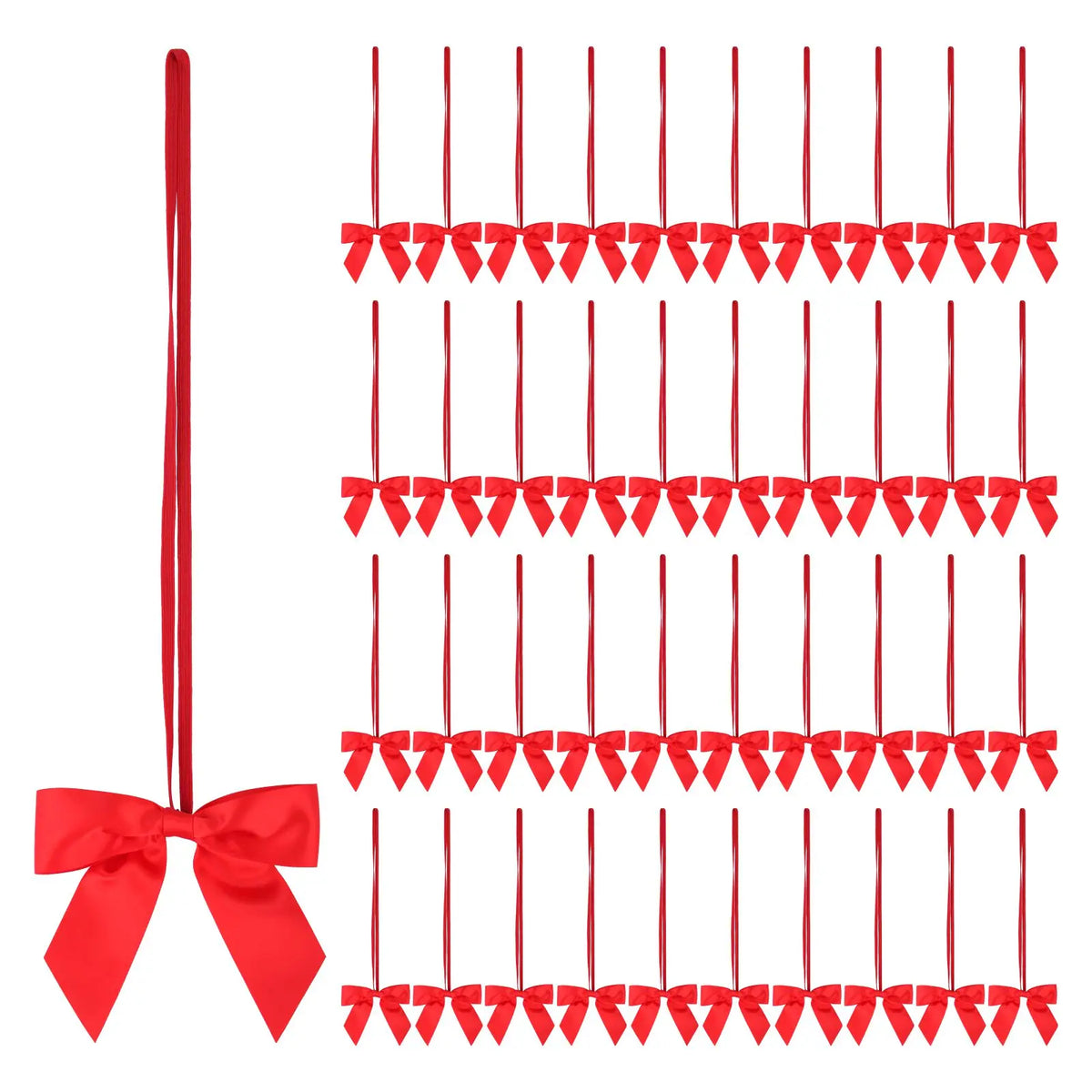 50pcs 8 Inch Stretch Elastic Loops With Pre-Tied Ribbon Bows for Gift WrappingChristmas Boxes MegaBDM