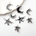 Fast Shipping Black Dripping Oil Star Moon Shape Pendant Wholesale DIY Jewelry Earrings Accessory