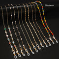 Beaded Metal Sunglasses Chain for Women Gold Plated Anti-Slip Eyewear & Mask Holder with Skid Resistant Design Fashion Trendy