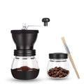 Manual Coffee Bean Grinder Hand Coffee Mill with 2 Glass Jars Ceramic Burr Stainless Steel Handle