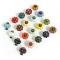 Modern Adjustable Single Hole Cabinet Door Knob Colorful Ceramic Pumpkin Handle Solid Wood Wardrobe Drawer Dresser Kitchen
