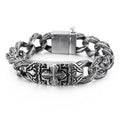 KALEN Fashionable Retro Cross Stainless Steel Bracelet Man MegaBDM
