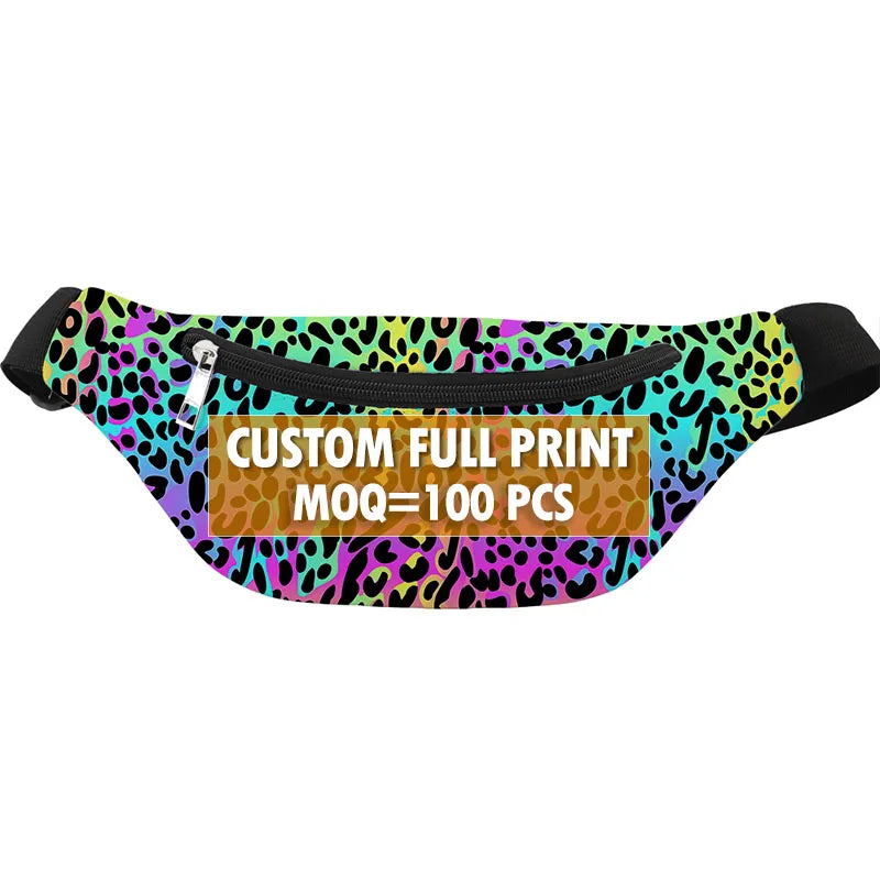 Factory Wholesale Custom Logo Fanny Pack Polyester Sports Running Waterproof Waist Bag Pouch Sling Bags for Women