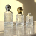 Luxury Round Clear Striped Empty Perfume Glass Bottles Cosmetic Glass Spray Perfume Bottle Atomizer 30ml 50ml 100ml with Box