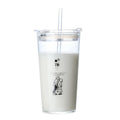 ins female heat-resistant couple straw cup office large capacity with cover high borosilicate thick bottom milk glass cup