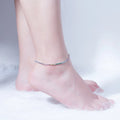 Pave Micro CZ Diamond 925 Sterling Silver Tennis Chain Anklet for Women