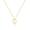 Fine Jewelry Necklaces 925 Sterling Silver Heart Necklace Round Drop Diamond Gold Plated Necklaces Jewelry for Women