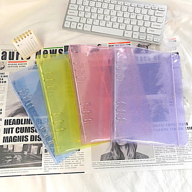 School Supplies A5 Binder File Folder Transparent Office Accessories Organizer Ring Binder File Folder for Sheet Protectors