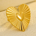 Nimai Online Ring Store Dainty Heart Ring Pvd Gold Plated Stainless Steel Heart Earring Jewelry Sets Women Wholesale Custom