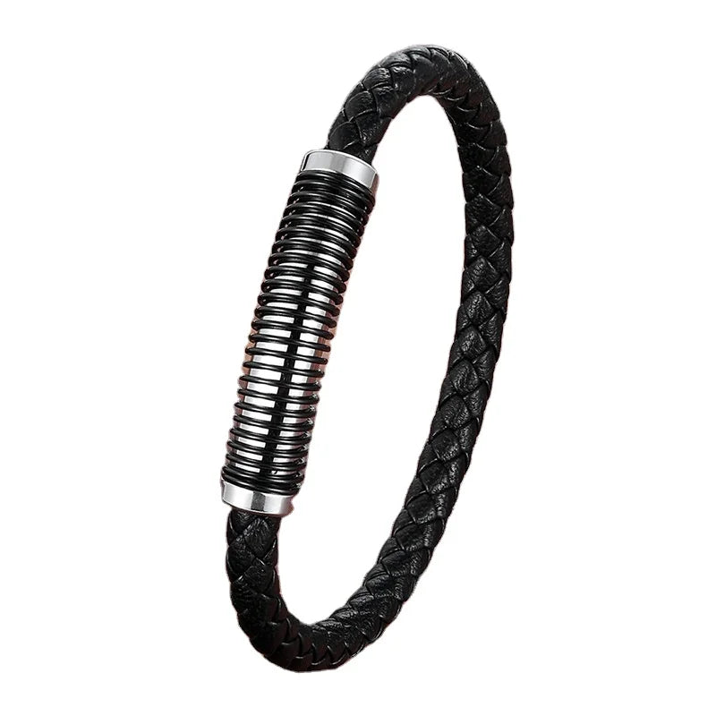 Fashion Jewelry Bracelets & Bangles Rope Stainless Steel Braided Microfiber Leather Bracelet