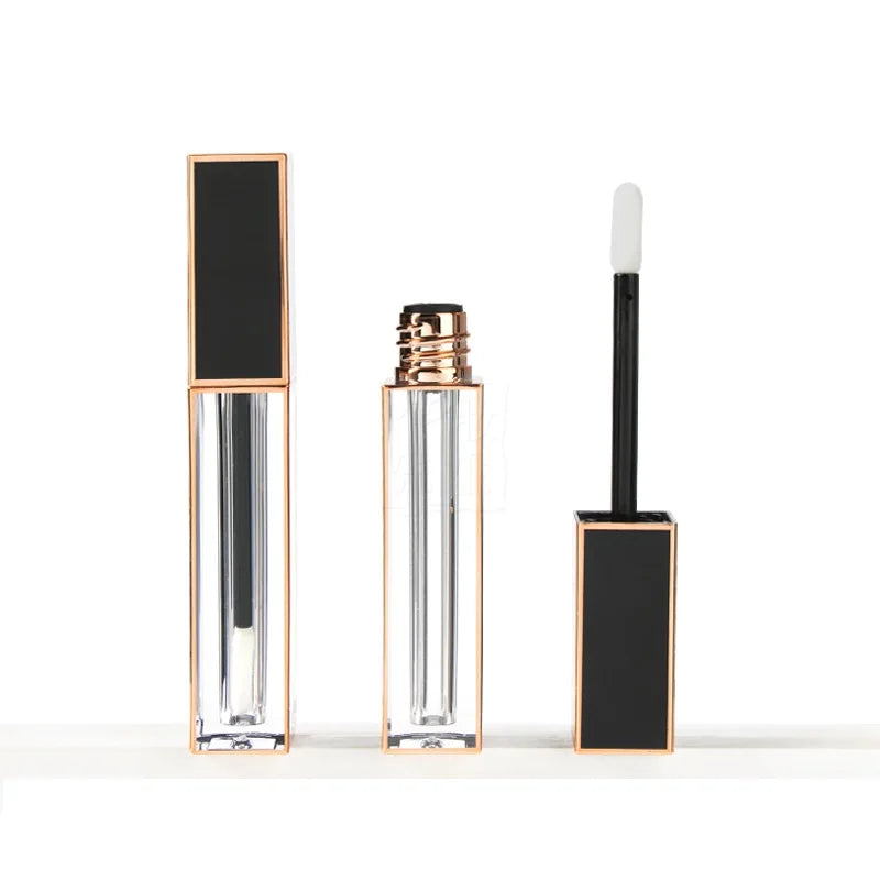 Customizable 3ml Lip Gloss Tube New Explosion-Proof Black Square Cosmetic Plastic Tube