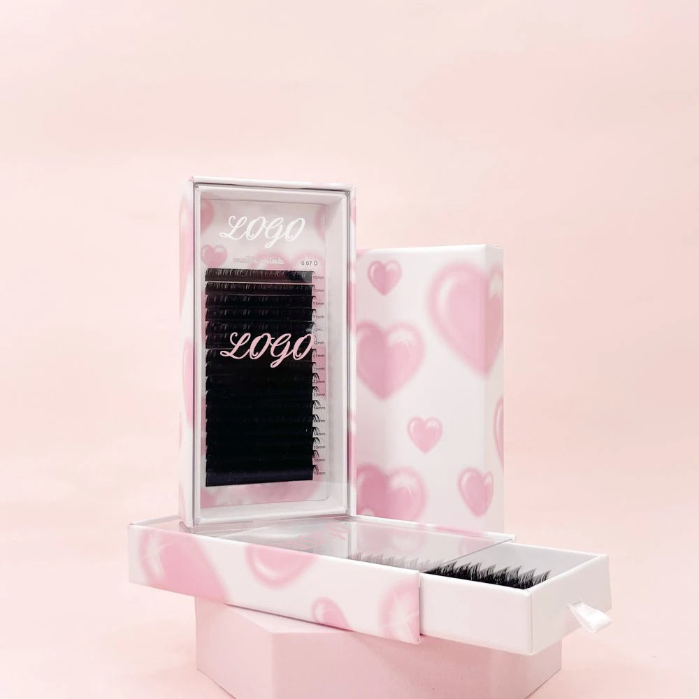 Private Label PBT Korean Silk Lash Extension Russian Volume Easy Fanning Cashmere Classic Individual Eyelash Extensions Supplies