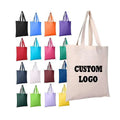 Customizable Size Solid Color Canvas Tote Bag Fashionable Medium Shoulder Folding Bag Screen Logo Printed Sublimation Reusable
