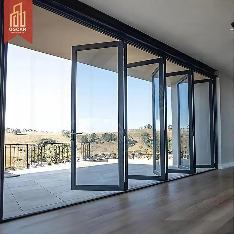 Thermal Insulation Soundproof Aluminium Profile Folding Door Home Office Villa Energy Saving Durable Folding Door