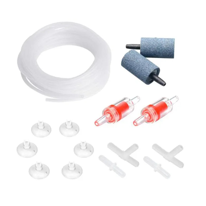 Eco-Friendly Plastic One-Way Non-Return Check Valve Air Stone Set for Aquarium & Fish Tank Essential Air Pump Accessory