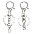 PD243-250 Vintage Lobster Claw Clasps Keychain for Jewelry Making Flat Split Metal Ring with Swivel Trigger Clip Metal Keyring