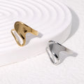 Beimai OEM Ring 18k Stainless Steel Gold-plated Irregular Polished Stainless Steel Open Ring