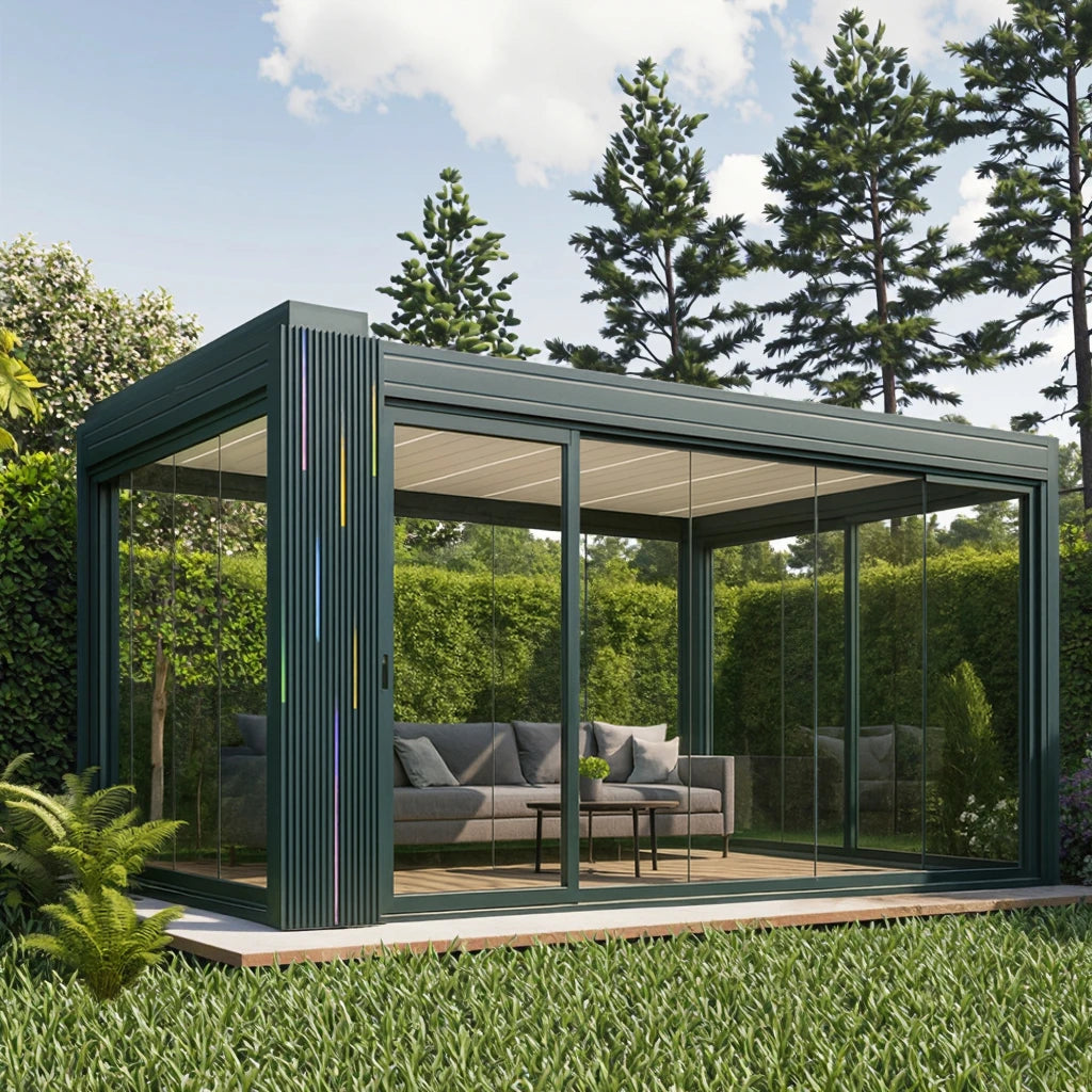 Youya Pergola Bioclimatic Motorized Outdoor Waterproof Aluminum Solar Mounting System Pergola for Garden/swimming Pool