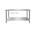 Commercial Kitchen Worktable Heavy Duty Plastic Cart with W600 Tube Backrest Stainless Steel Furniture for Hotels Restaurants