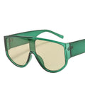 New Fashion Oversized Green for Full Rim One Piece Sunglasses for Women Vintage Hollow Big Luxury UV400