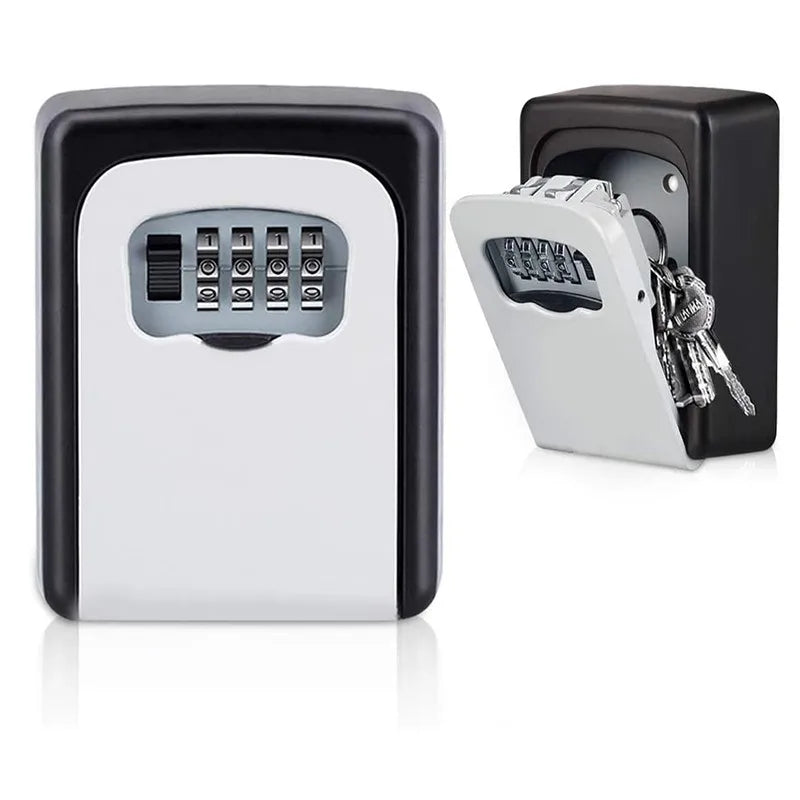 Safe Box Weatherproof 4 Digit Combination Outdoor Key Security Storage Case Key Lock Box Wall Mounted Aluminum Alloy Key