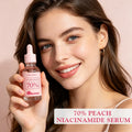 In Stock 30ml Organic Peach 70% Soothes Skin Care Pore Shrinking Hyaluronic Acid Hydrating Brightening Niacinamide Face Serum