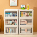 Home Plastic Bin Storage  Stackable Transparent Storage Container Foldable Storage Cabinet Sundries Organizer