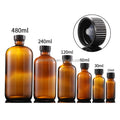 Wholesale 1/2oz 1oz 2oz 4oz 8oz 16oz 32oz Amber boston Round Glass Bottle with Screw Cap