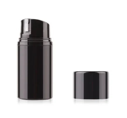 50ml RTS Black Push-on Snap-on PP Emulsion Split Cosmetic Airless Bottle
