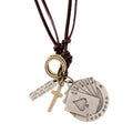 Wholesale Men Necklace Accessories Personality Jewelry Adjustable Size Metal Poker Sweater Chain Leather Necklace Lucky Gifts