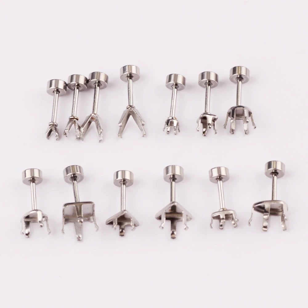 Diy Jewelry Finding Making Accessories Ear Needle Holder Stainless Steel Earring Post and Backs for Women