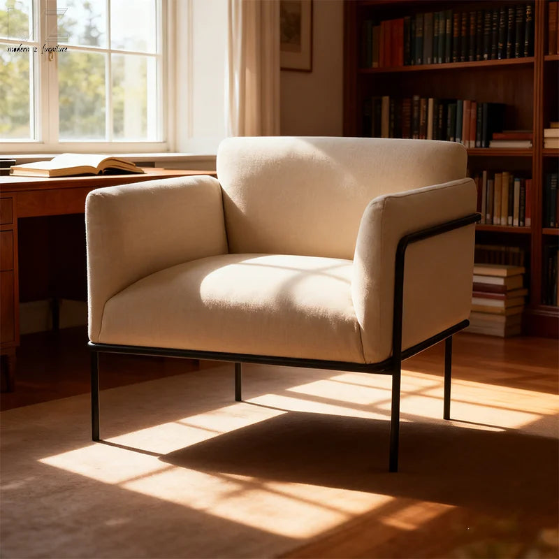 Luxury American Style Designer Single Sofa Relaxing Modern Armchair Boucle Upholstered Home Accent Chair for Living Room