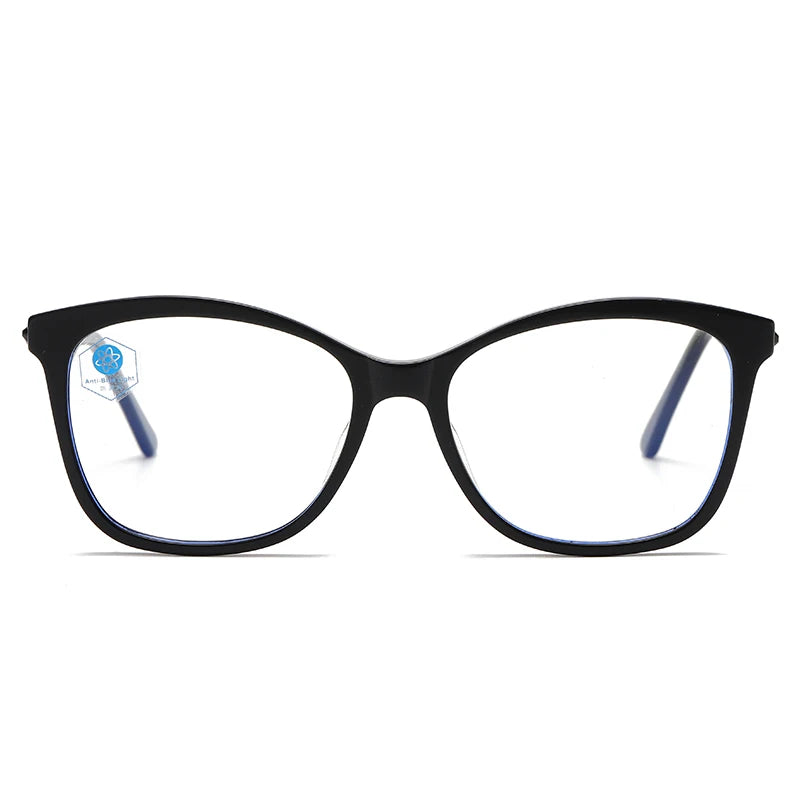 New Arrival Acetate Blue Light Computer Use Glasses Frame Metal Frames Print Diamond Face Shape Cat Eye Unisex Fashionable