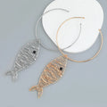 High-end Fashion Jewelry New European Collar Fish Shaped Necklace Female Hip Hop Metal Sense Alloy Fish Pendant Necklace