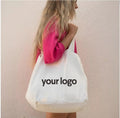 Customized Logo Printed Oversize Large Heavy Duty Portable Canvas Shopper Beach Grocery Shopping Gusset Tote Bag